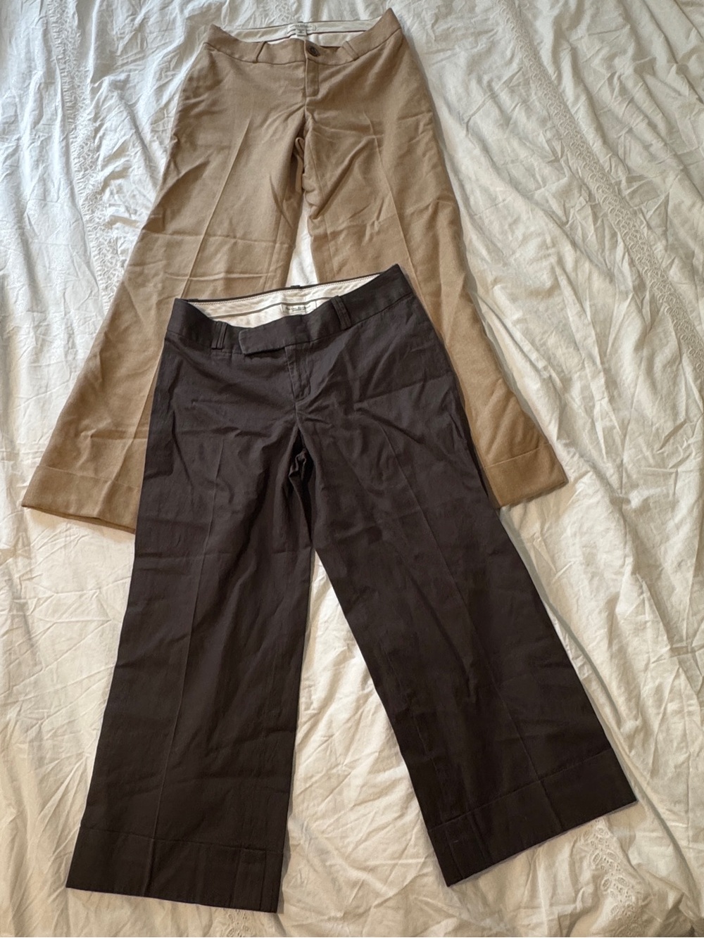 Banana Republic (6p) Wide-Leg Pants in Camel and Brown Duo Bundle - Jackson Fit